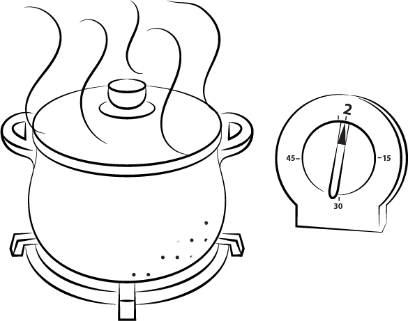 Step 9: Boil for 2 minutes and keep pot covered until items are needed.